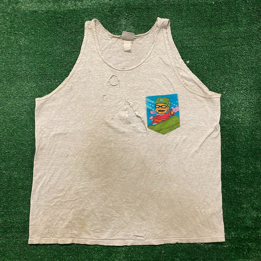 Vintage 90s Nickelodeon Rocket Power Thrashed Skater Tank