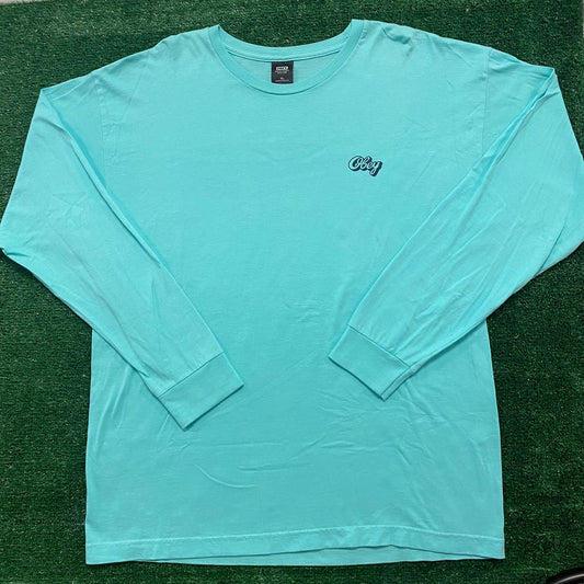 Obey Script Spell Out Long Sleeve Crewneck T-Shirt