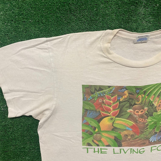 Vintage 90s Jungle Nature Shirt Animal Single Stitch Art Tee