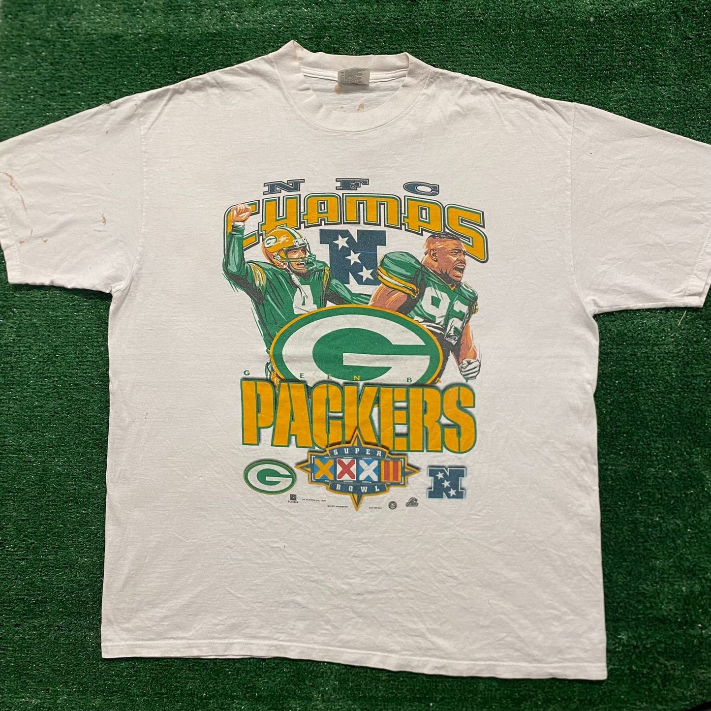 Vintage 90s Essential Baggy Packers Football Sports T-Shirt