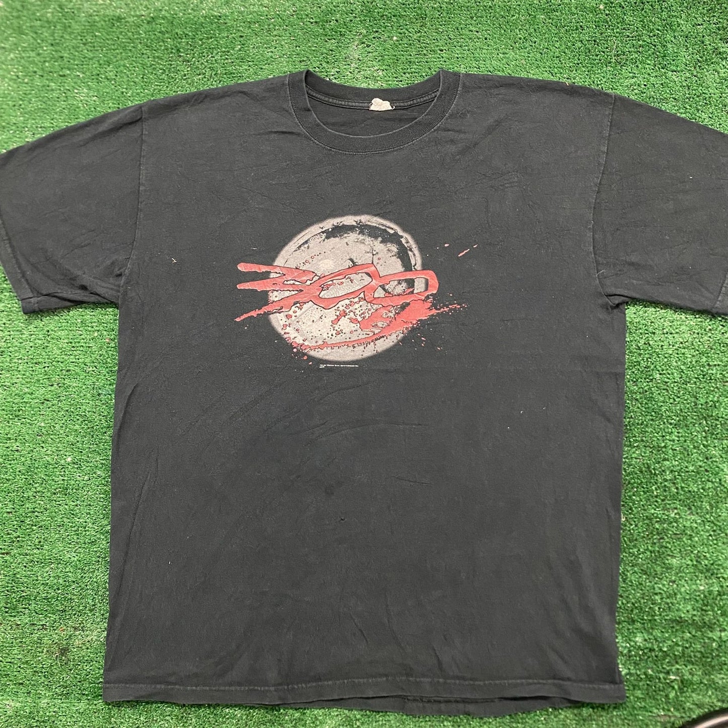 Vintage Y2K 300 Movie Logo Spartan Sun Faded Baggy Film Tee