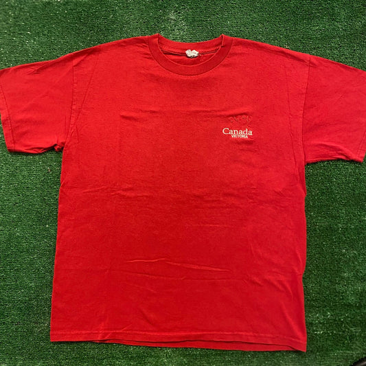 Victoria Canada Embroidered Maple Leaf Vintage T-Shirt