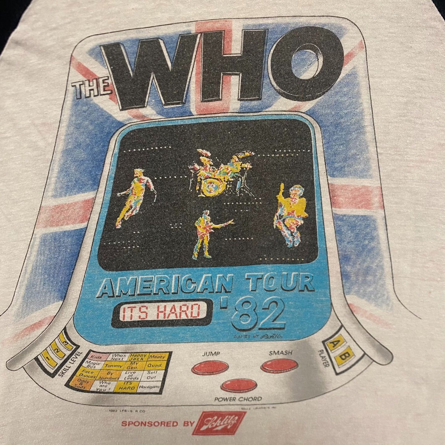 Vintage 80s The Who American Tour 1982 Rock Band Raglan Tee