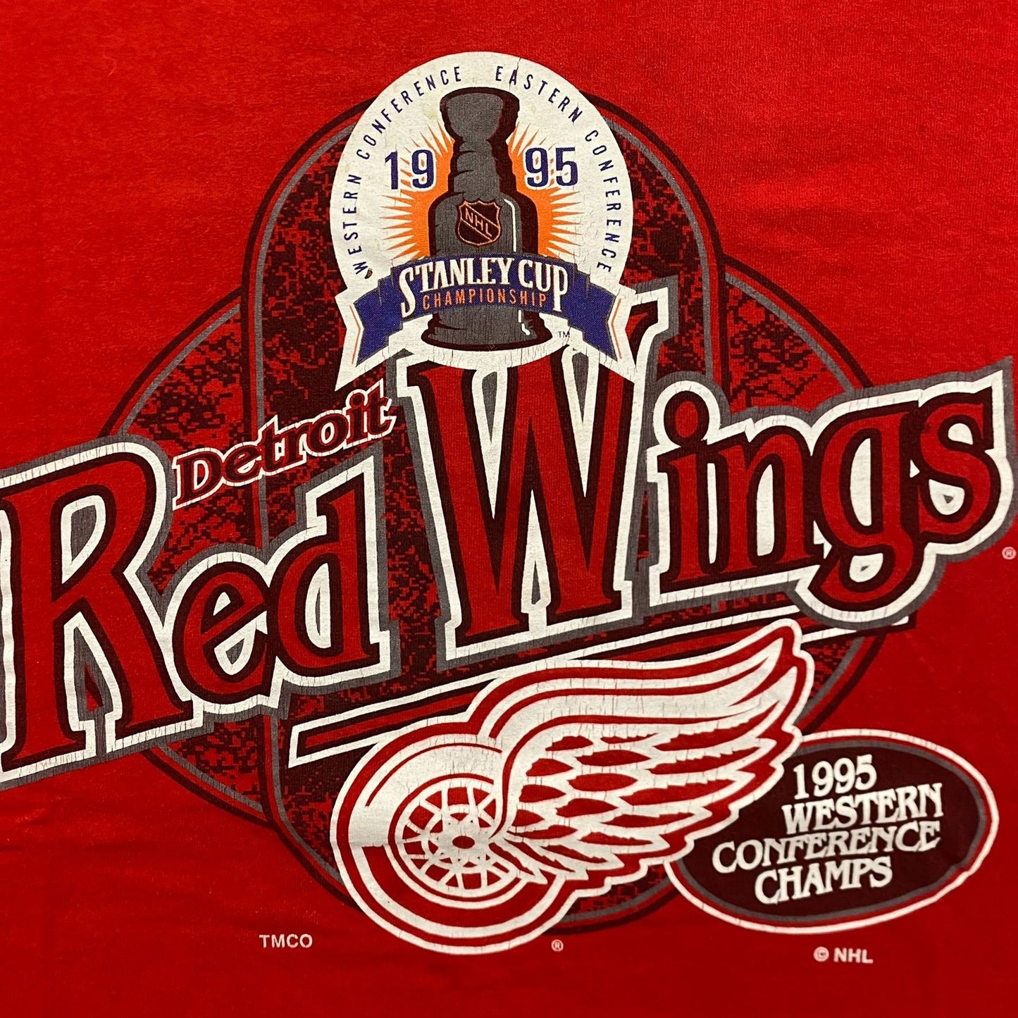 Vintage 90s Detroit Red Wings Shirt NHL Hockey Single Stitch