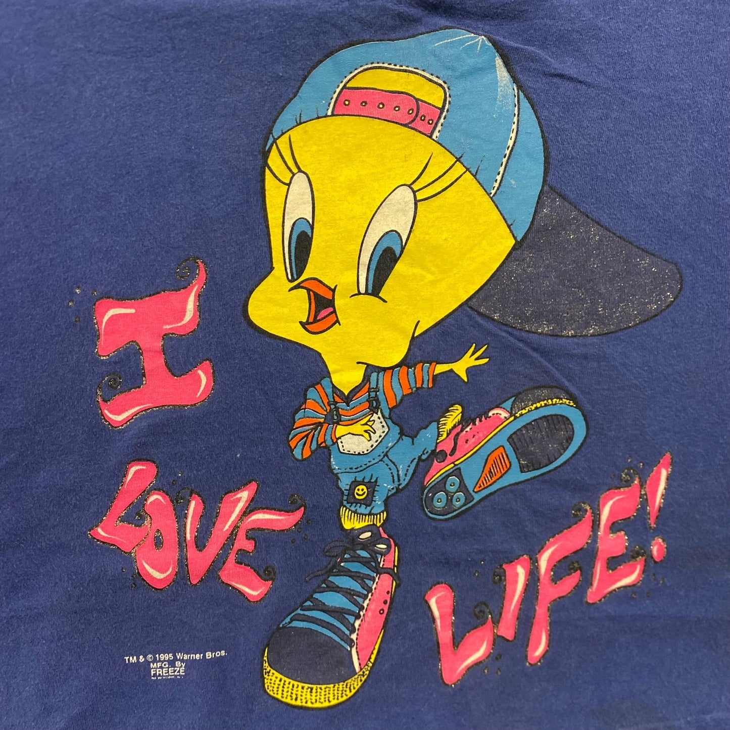 Vintage 90s Looney Tunes Tweety Single Stitch Crop Top Tee