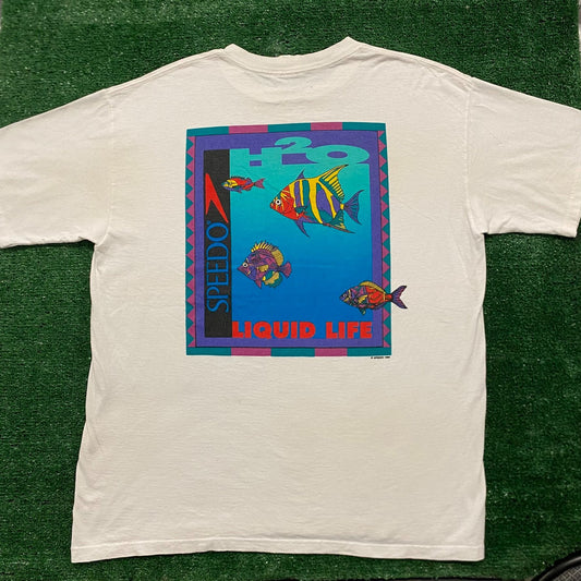 Vintage 90s Baggy Essential Speedo Fish Nature T-Shirt