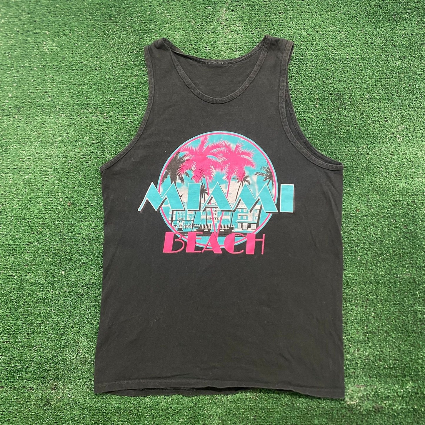 Vintage Y2K Miami Beach Essential Tropical Beach Tank Top