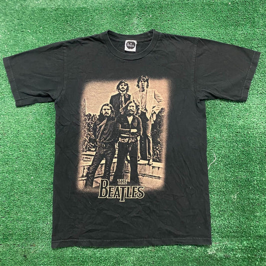 Vintage Y2K The Beatles Rock Band Black Essential Tee