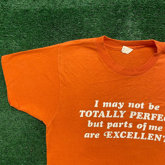 Vintage 80s Totally Perfect Funny Quote Single Stitch Tee