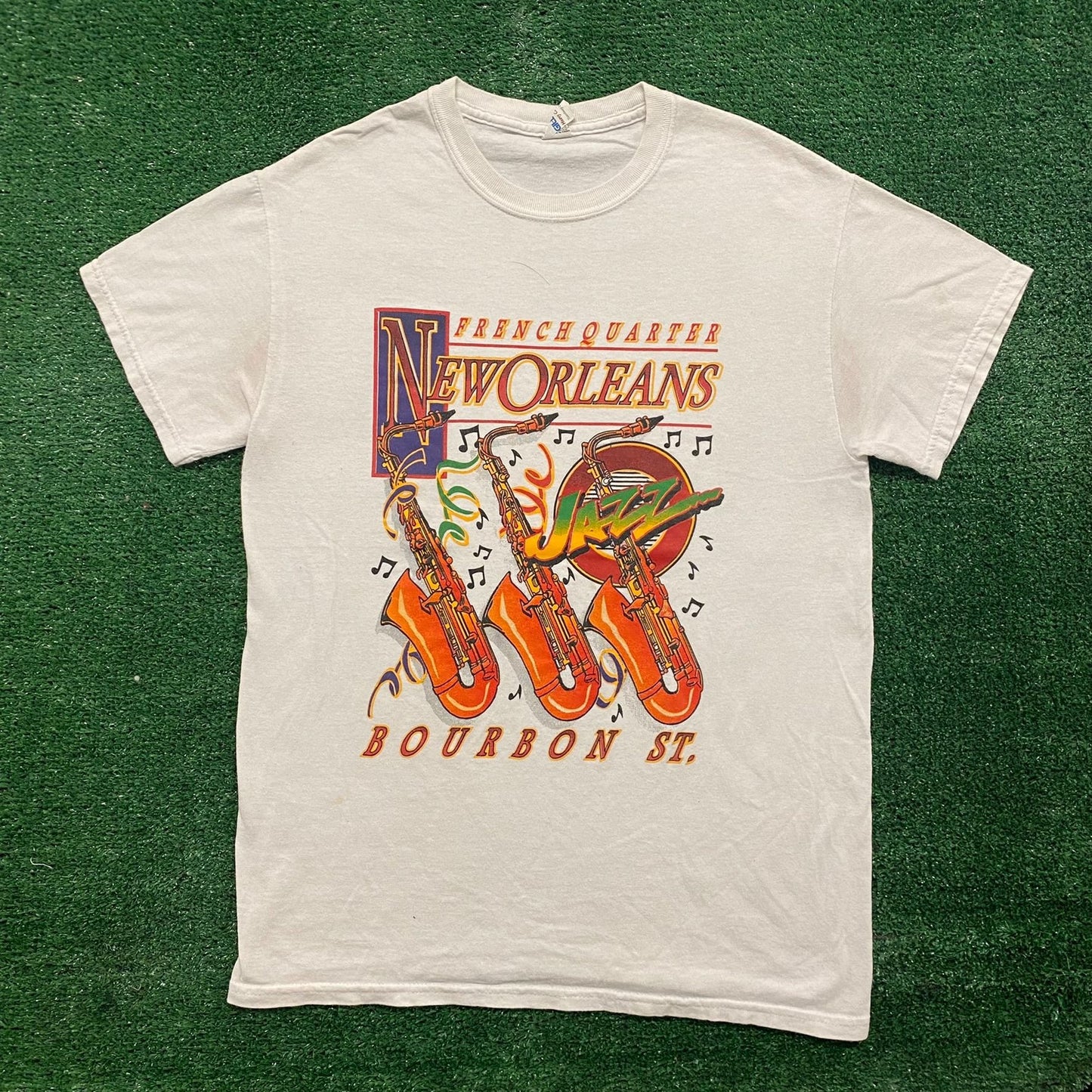 Vintage Y2K New Orleans French Quarter Jazz Tourist Tee