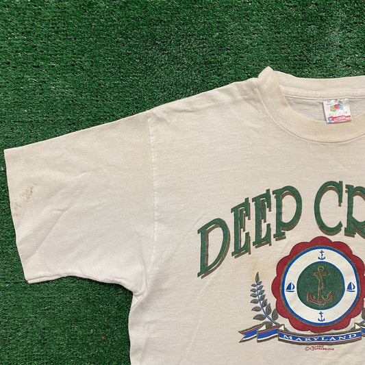 Vintage 90s Deep Creek Maryland Nautical Single Stitch Tee
