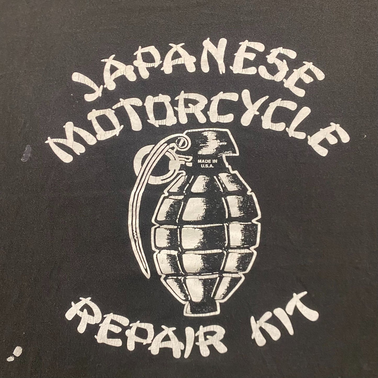 Vintage 90s Japanese Motorcycle Repair Kit Grenade Biker T-Shirt