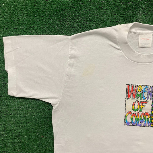 Vintage 80s Feminist Shirt BIPOC Rainbow Single Stitch Tee