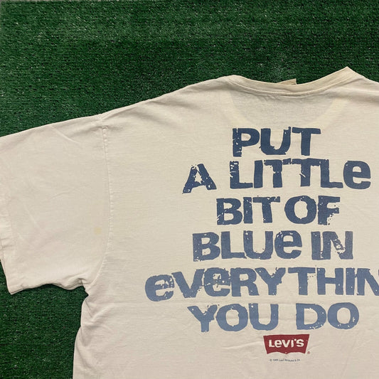 Vintage 90s Levi's Quote Slogan Baggy Single Stitch Tee