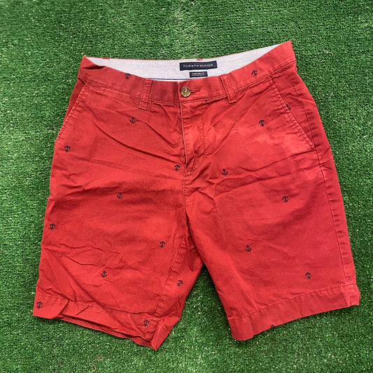 Tommy Hilfiger Nautical Anchors Vintage Preppy Chino Shorts