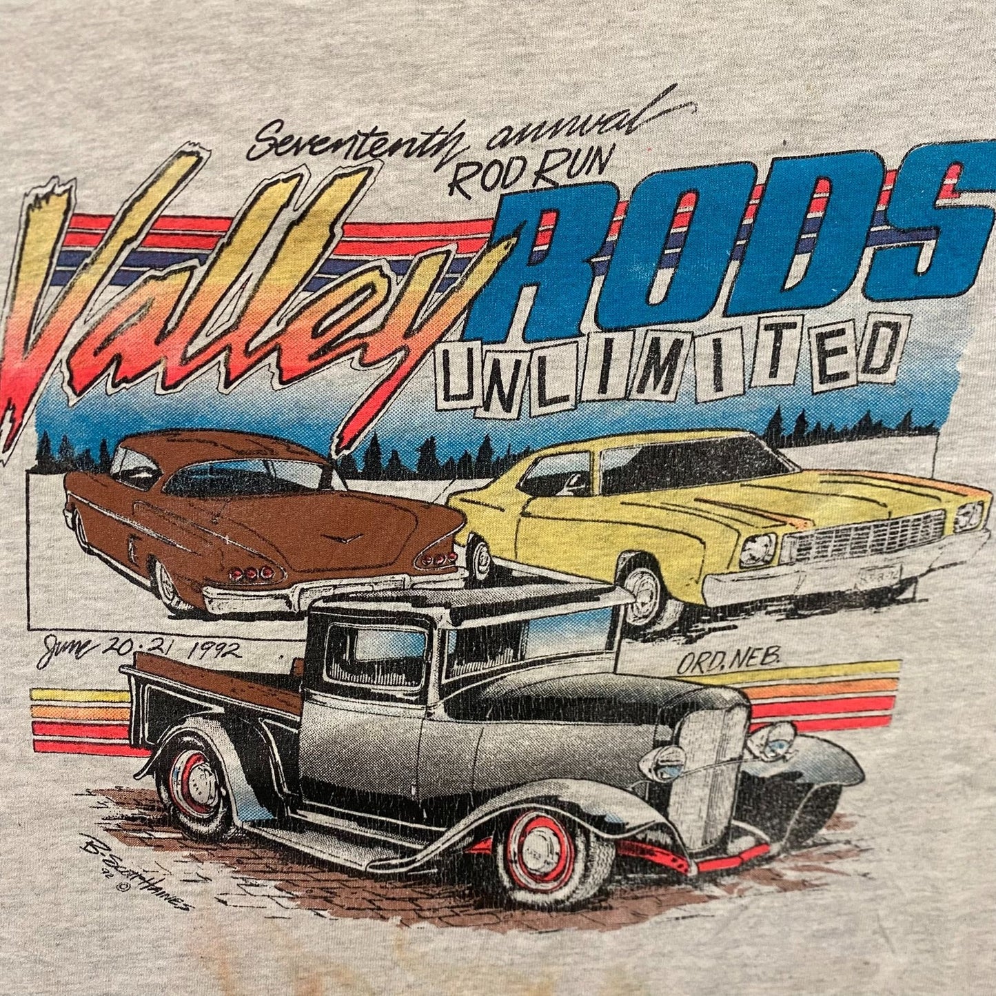 Vintage 90s Hot Rods Shirt Single Stitch Grunge Cars Auto Tee