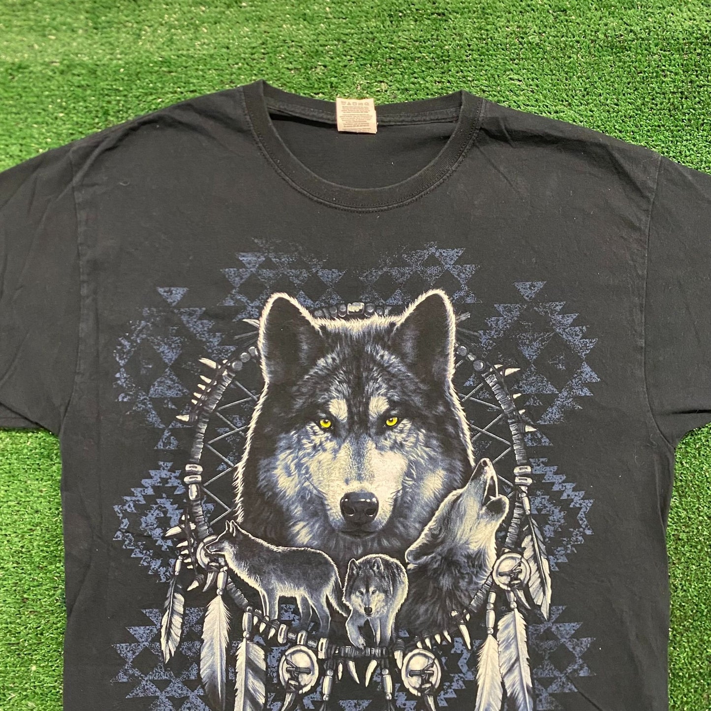 Native American Wolf Vintage Western Nature Animals T-Shirt