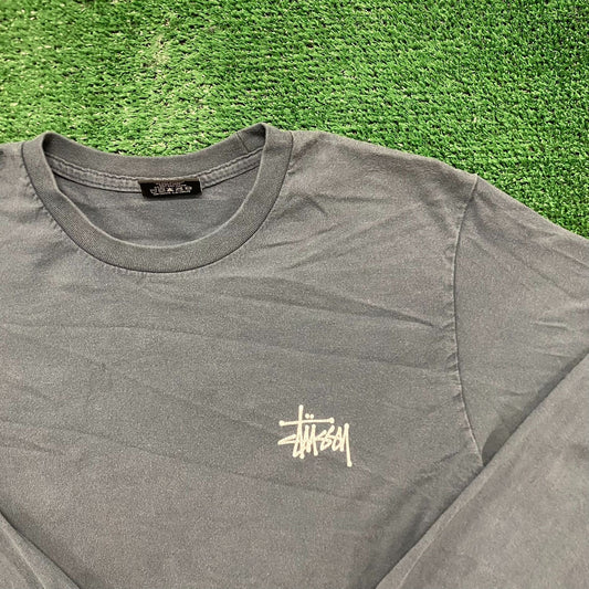 Vintage Y2K Stussy Logo Essential Sun Faded Skater Tee