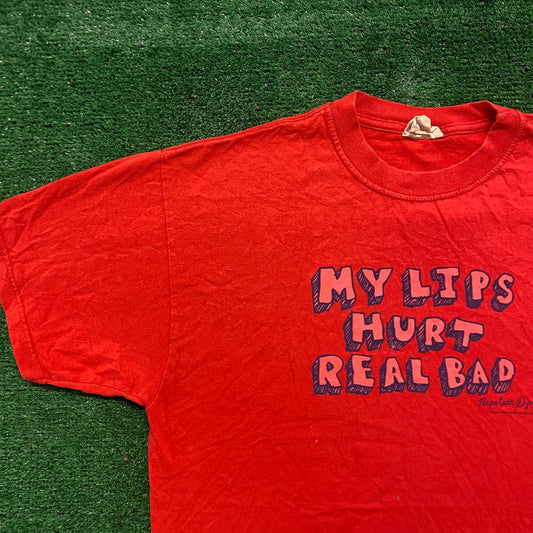 Vintage Y2K Napoleon Dynamite Lips Hurt Funny Quote T-Shirt