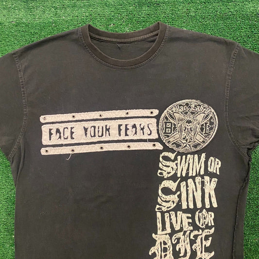 Face Your Fears Vintage Emo Goth Punk T-Shirt