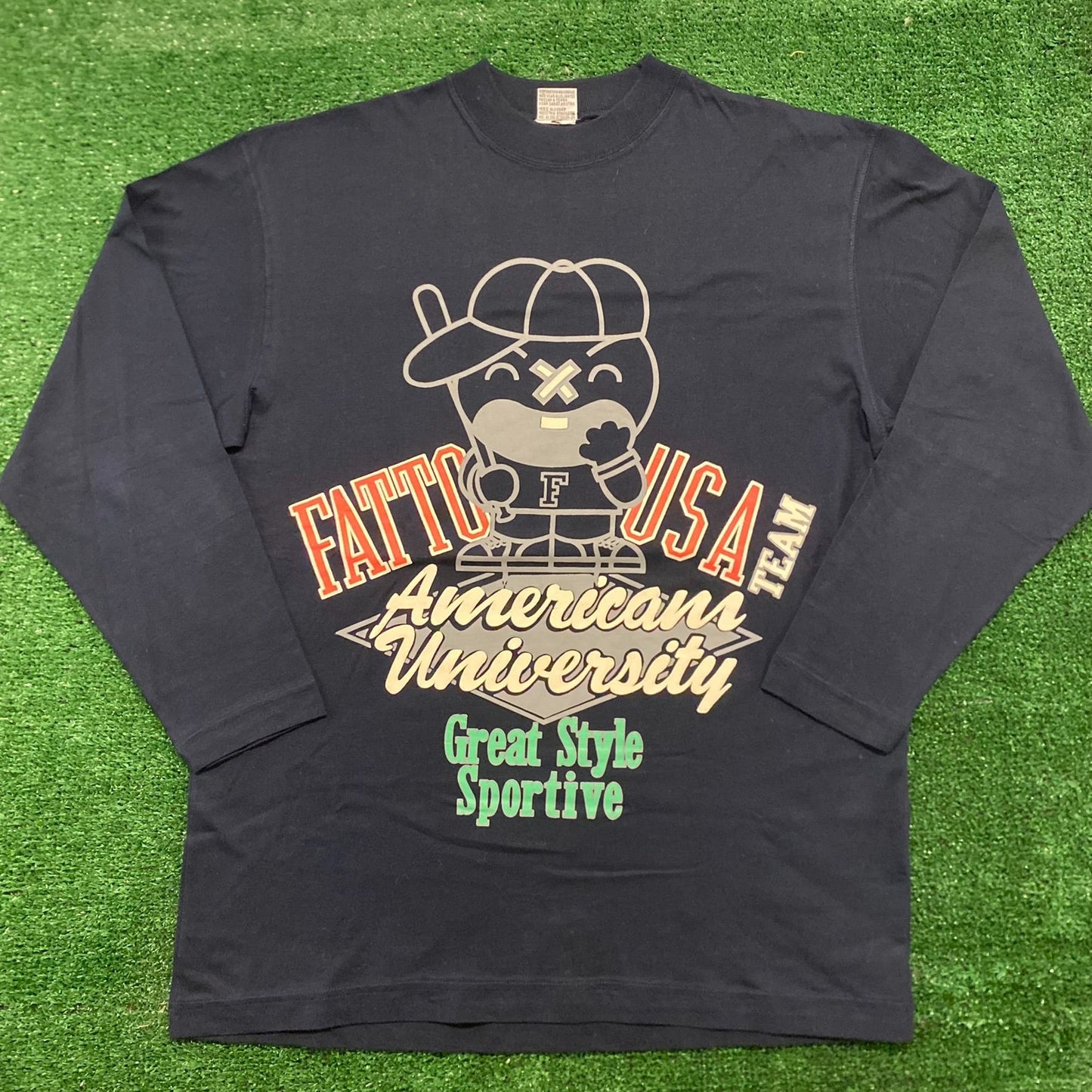 Fatto USA American University Baseball Vintage 90s T-Shirt
