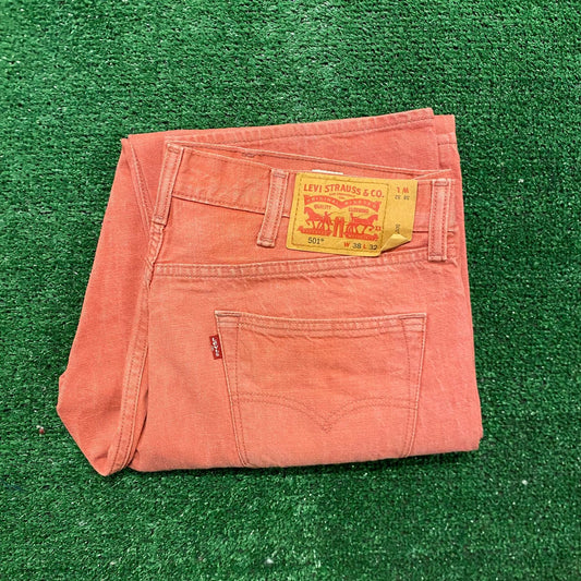 Levi's 501 Faded Red Straight Fit Vintage Denim Jeans Pants