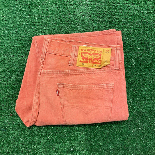 Levi's 501 Faded Red Straight Fit Vintage Denim Jeans Pants