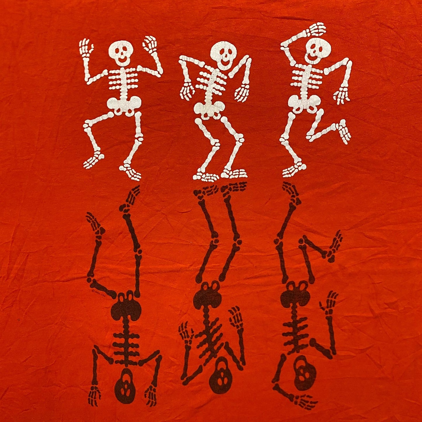 Vintage 90s Skeleton Skull Bones Halloween Single Stitch Tee