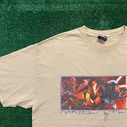 Vintage Y2K Marvel Civil War Baggy Tonal Comic Movie Tee