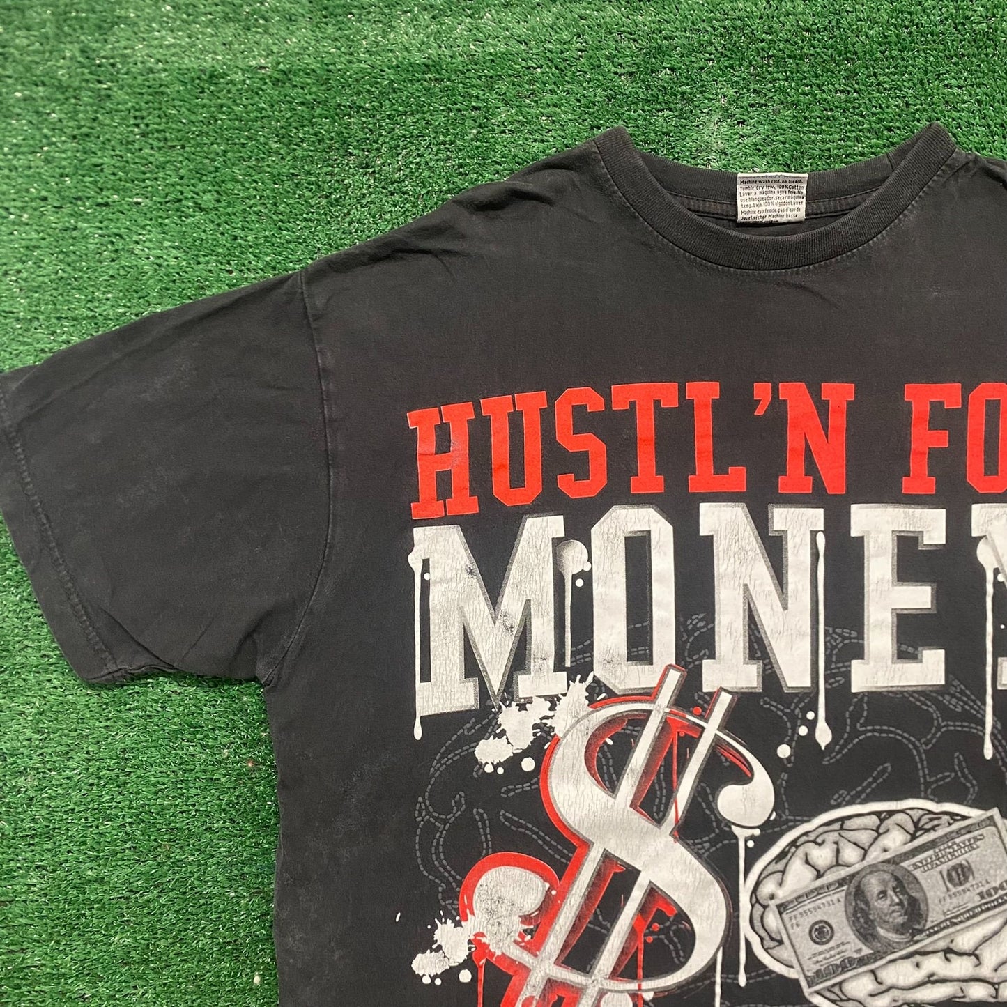 Vintage Y2K Hustle Money Essential Rap Hip Hop T-Shirt