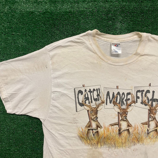 Vintage 90s Deer Hunting Funny Slogan Nature Humor Tee