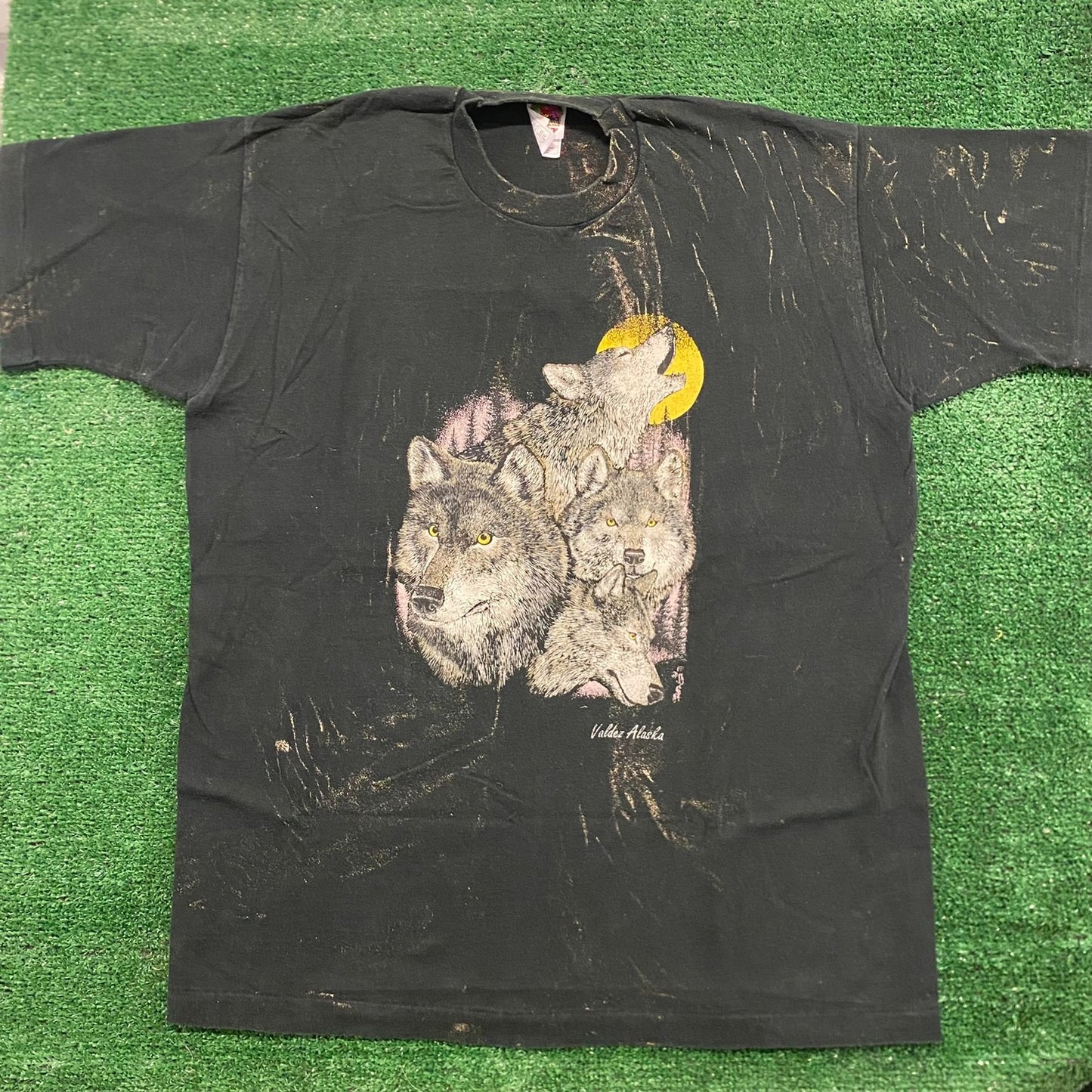 Alaska Wolf Moon Vintage 90s Nature Animals T-Shirt