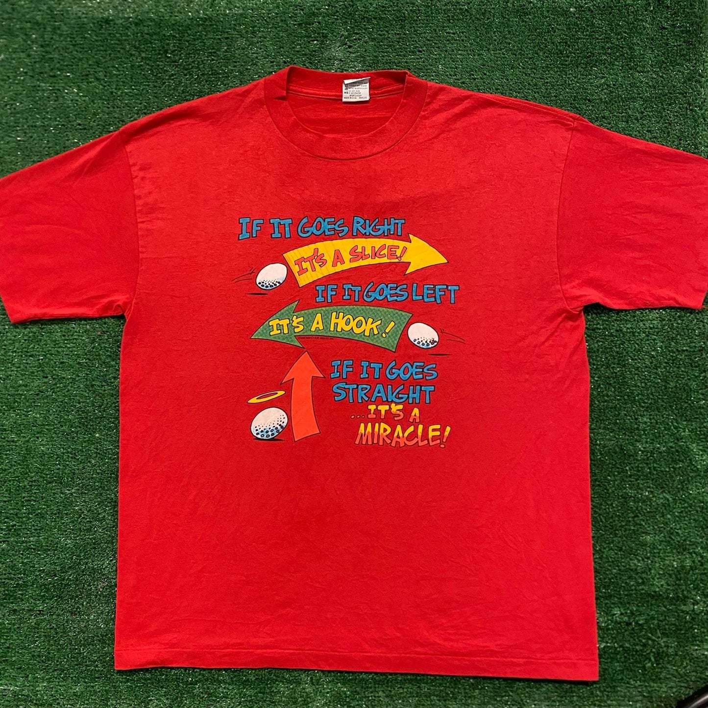 Vintage 90s Essential Funny Golf Quote Single Stitch T-Shirt