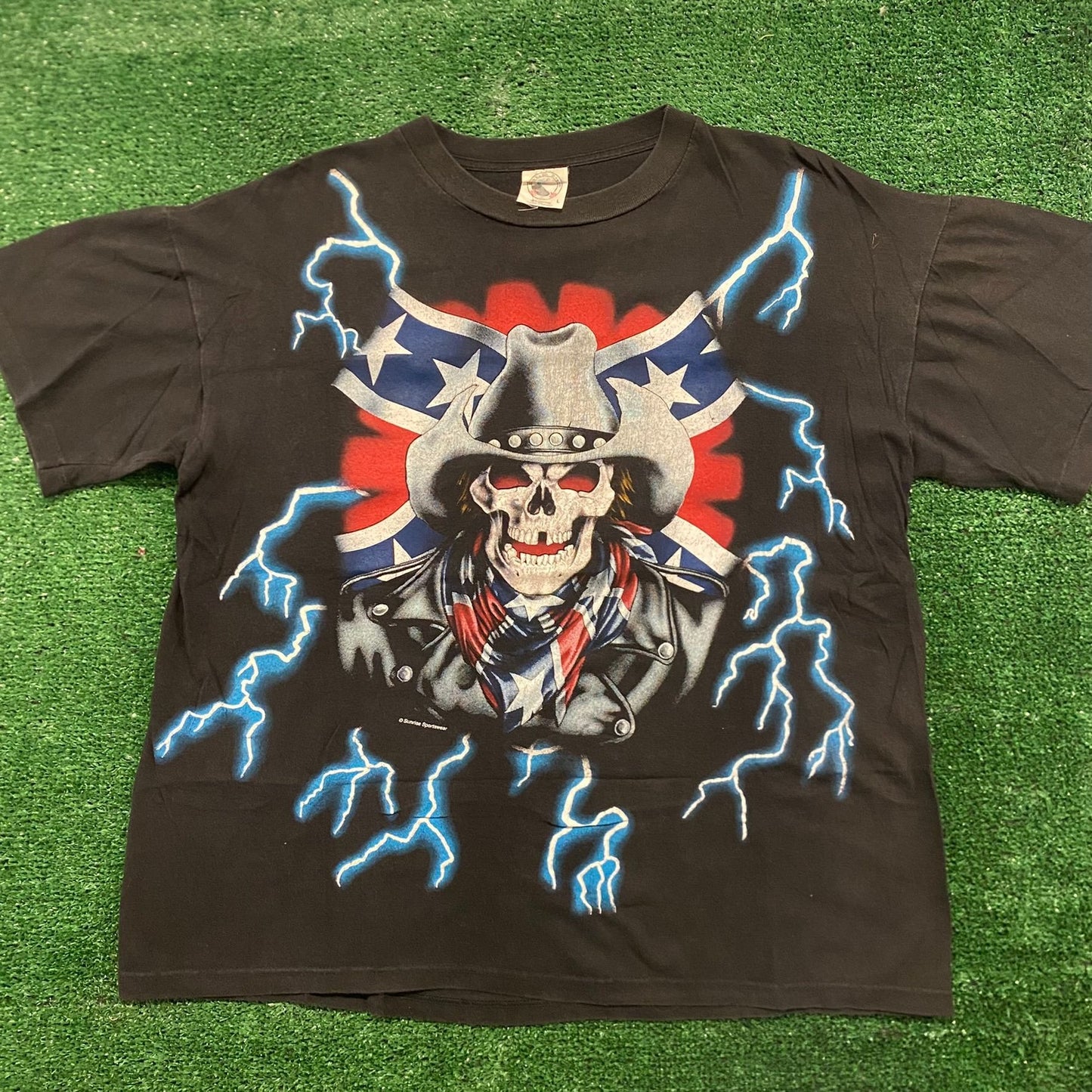 American Thunder Cowboy Skull Vintage Western AOP T-Shirt