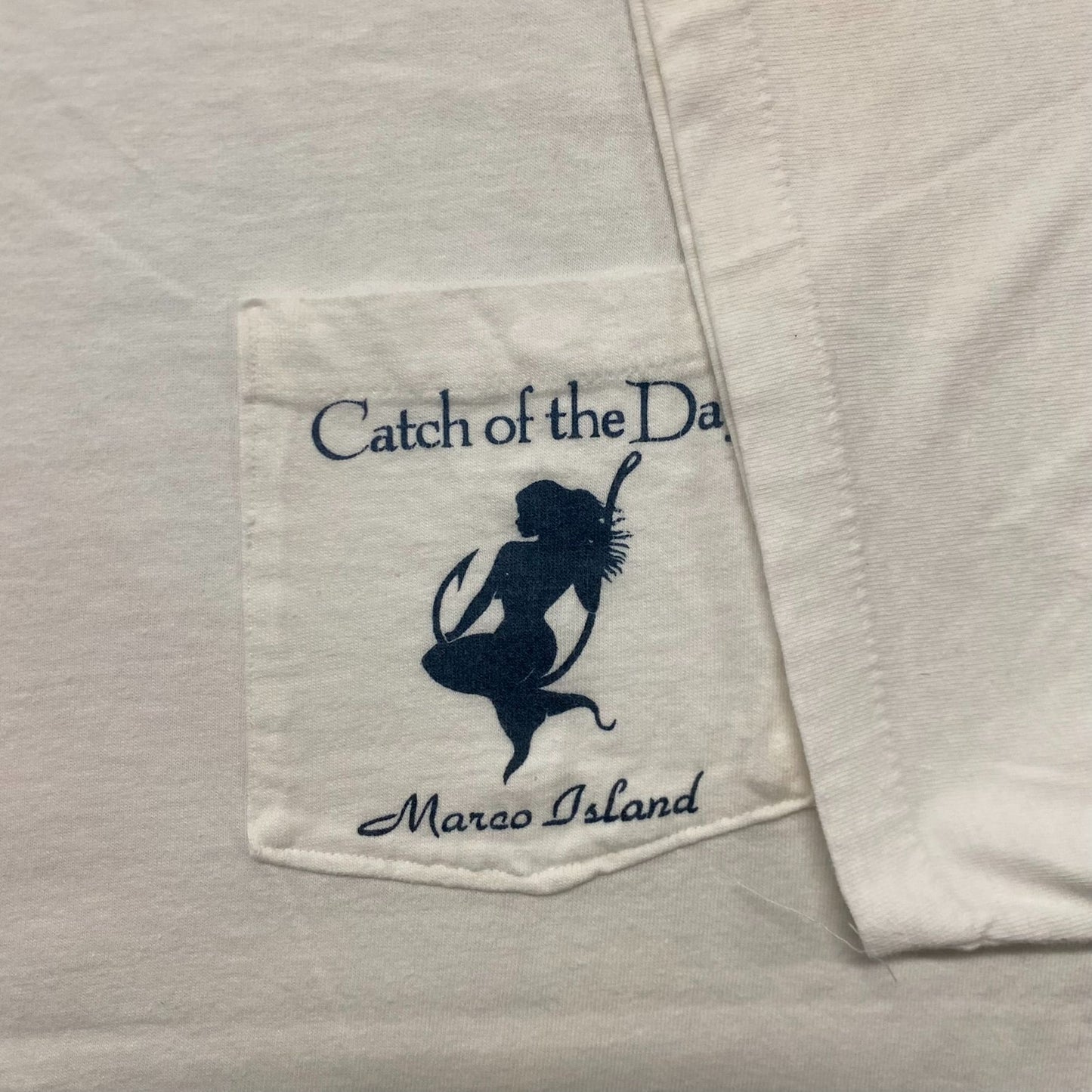 Vintage 90s Mermaid Fishing Pin Up Single Stitch Tourist Tee