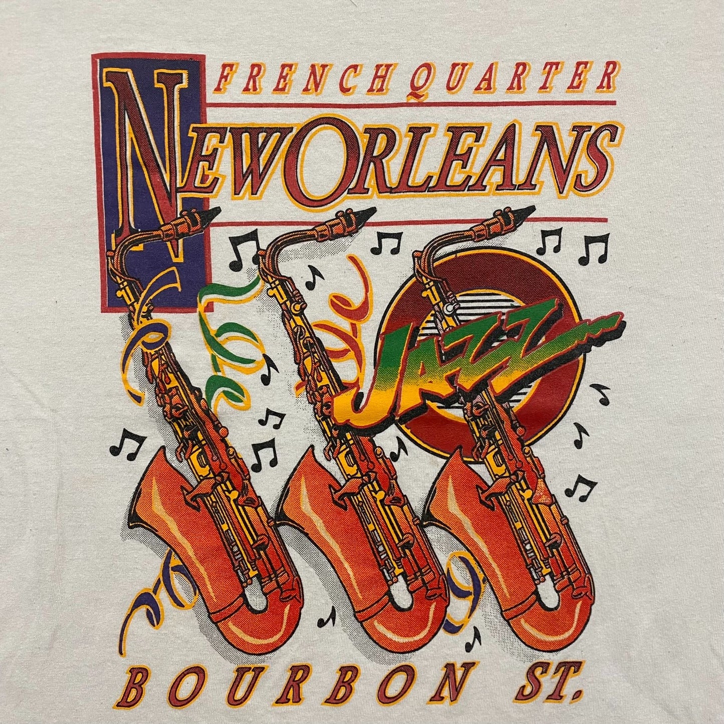 Vintage Y2K New Orleans French Quarter Jazz Tourist Tee