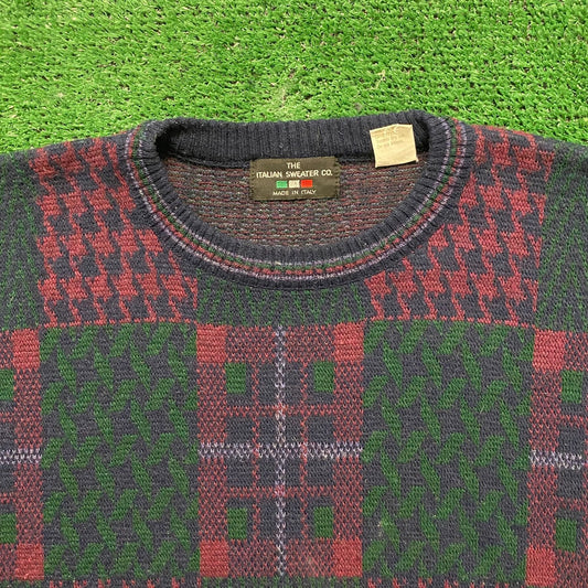 Plaid Vintage 90s Italian Wool Sweater