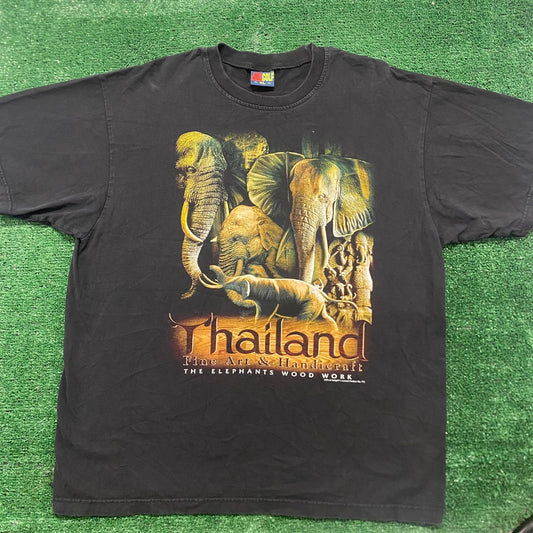 Vintage Y2K Thailand Elephant Nature Baggy Tourist Tee