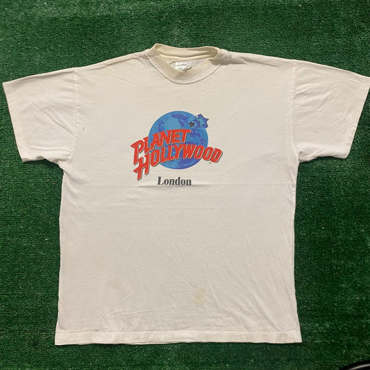 Vintage 90s Planet Hollywood London Logo Tourist Souvenir Tee