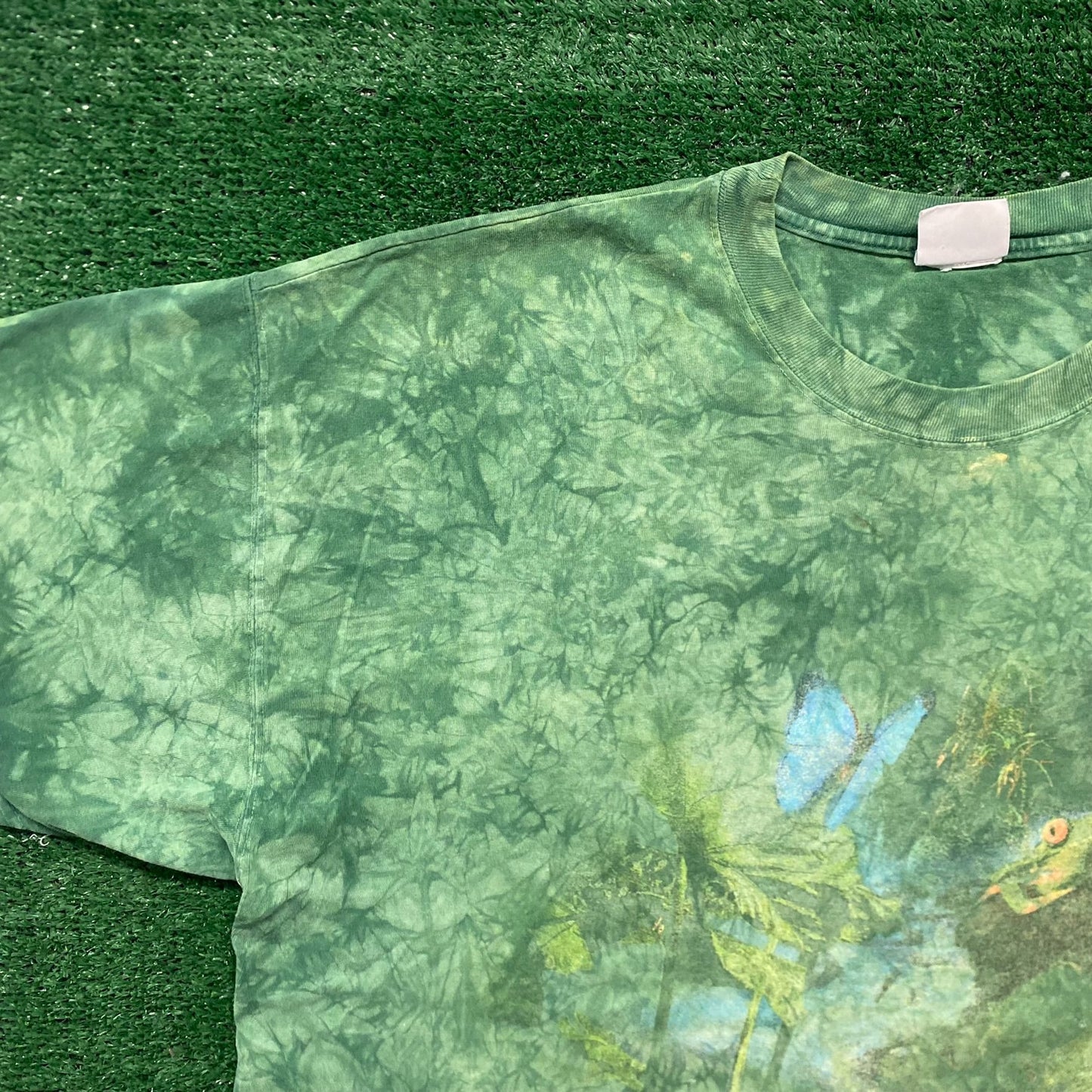 Vintage 90s Discovery Frogs Shirt Rainforest Nature Tie Dye