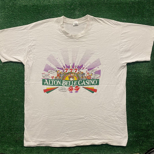 Vintage 90s Casino Jackpot Shirt Single Stitch Slots Dice Tee