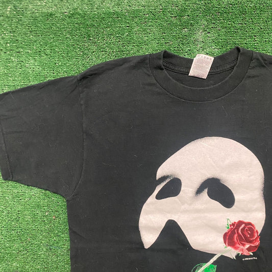 Vintage 90s Phantom of the Opera Mask Goth Horror Movie Tee
