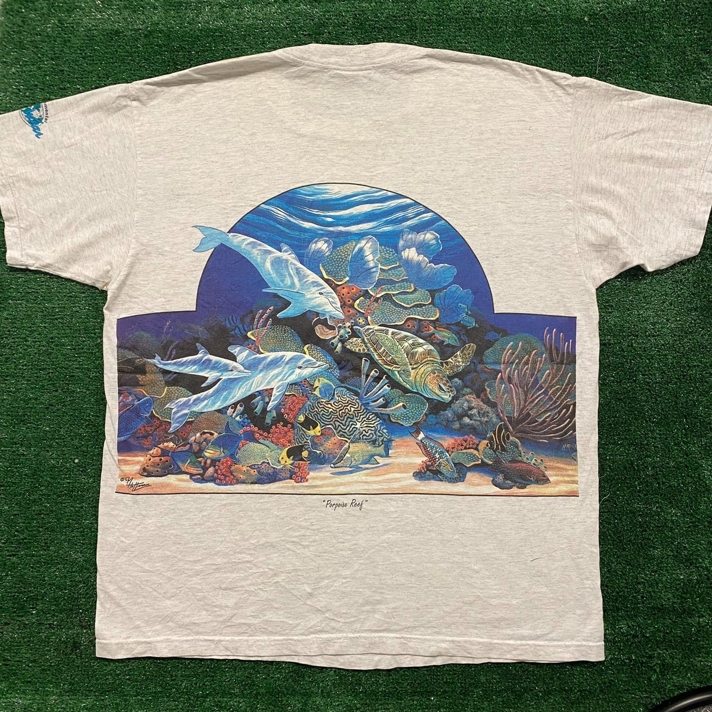 Vintage 90s Aquatic Animals Nature Fish Single Stitch Tee