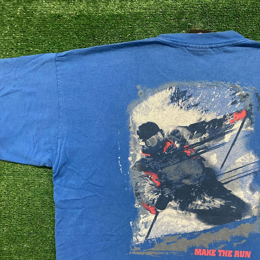 Vintage 90s Marlboro Skiing Winter Sports Single Stitch Tee