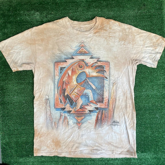 Vintage Y2K Western Kokopelli Shirt Tie Dye Native Art Tee
