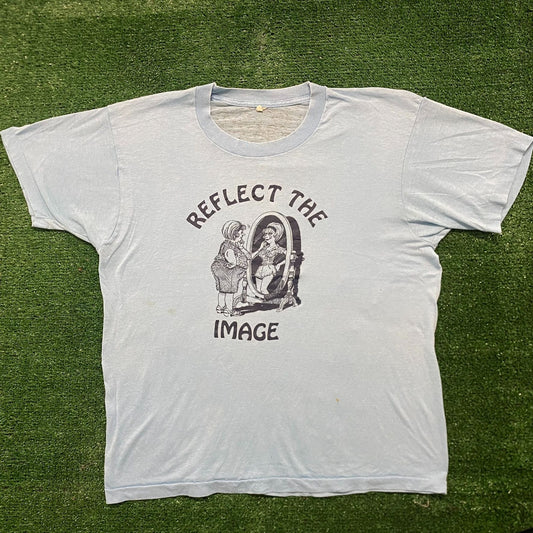 Vintage 80s Mirror Reflection Single Stitch Essential Tee