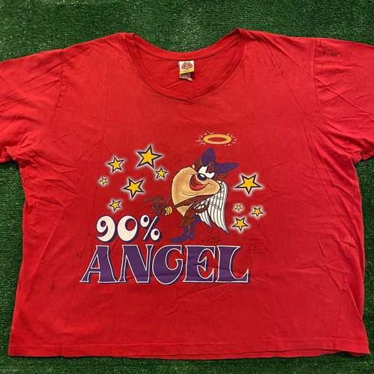Taz 90% Angel Devil Vintage 90s Cartoon T-Shirt