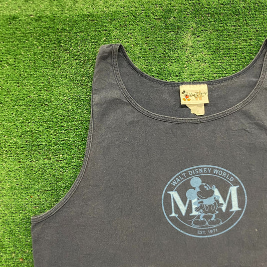 Vintage Y2K Mickey Mouse Sun Faded Essential Disney Tank