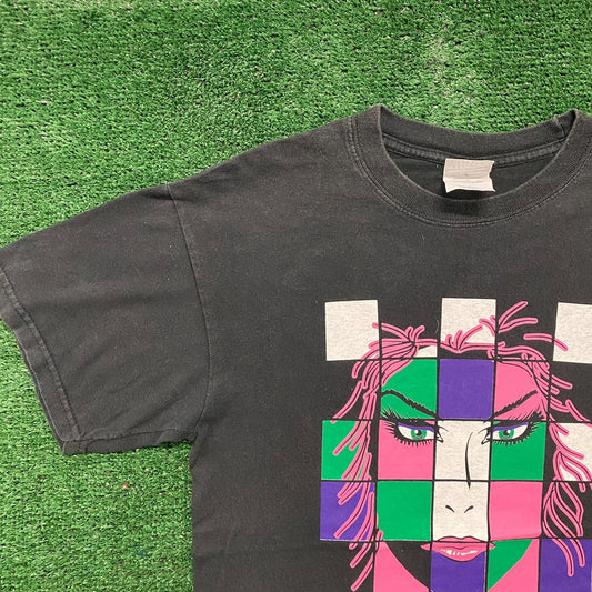 Vintage Y2K Sun Faded Reagan Pop Art Rock Band T-Shirt