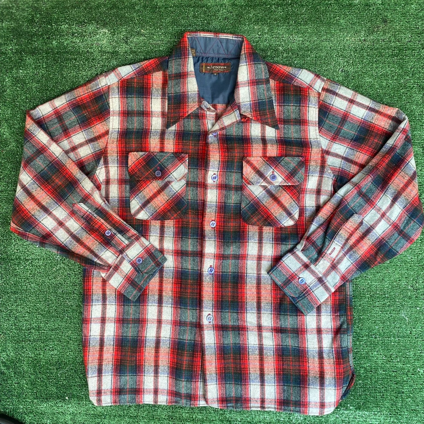 Vintage 80s Plaid Flannel Shirt Grunge Wool Button Up Red Agent Thrift Vintage 80s Plaid Flannel Shirt Grunge Wool Button Up Red Agent Thrift